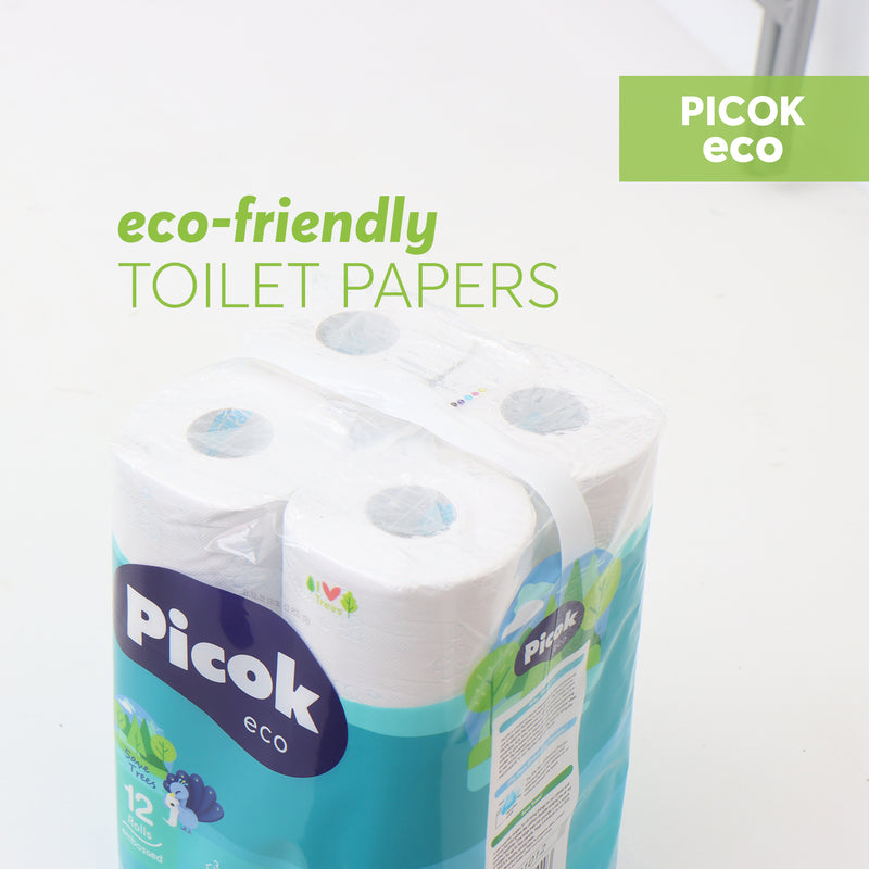 Picok Eco Toilet Tissue Paper 12Rolls (6Packs) Bulk